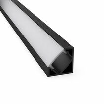 2 Meter Aluminium LED Strip Corner Extrusion Black - AQS-EXT-004-200-A2