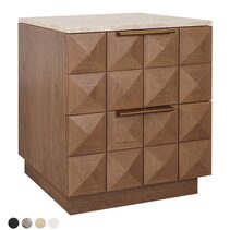 Benedict Walnut Bedside Table Travertine - B34071