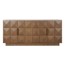 Benedict Walnut Buffet White Marble - B34085