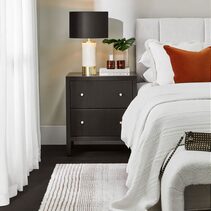 Ariana Large Black Bedside Table Set of 2 - Z32649