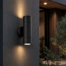 Fremantle 2 x 5W CCT 240V GU10 LED Up / Down Wall Light Black - 206126