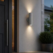 Fremantle 2 x 5W CCT 240V GU10 LED Up / Down Wall Light Silver Grey - 206129