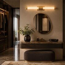 Bremen Twin LED Vanity Wall Light Antique Gold - BREMEN WB2-AG3C