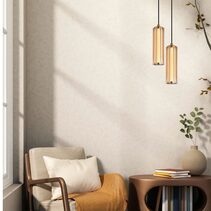 Interior LED Tri-CCT Glass With Curve Cylinder Pendant Amber - FRECCIA3