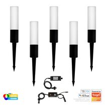 Akril Aluminium RGBCW LED Garden Spike 5 Light Black - HV1449RGBCW-BLK-KIT