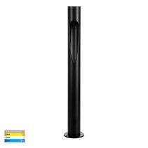 Fedor Aluminium Round LED Bollard Light Black - HV1660T-BLK-240V