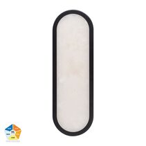Auster Alabaster LED Wall Light Black - HV8011S-BLKALB