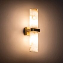 Albast Wall Light With Alabaster Glass Brass - HV8079T-BR