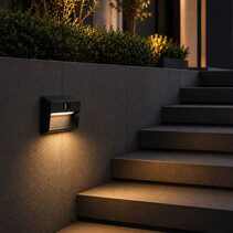 Roth Exterior Solar LED Wall Light Large Black - ROTH EX20-BK