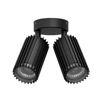 Stria-2 240V Double Adjustable Outdoor LED Wall Light Black / Tri-Colour - 11206