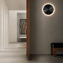 Luna 200mm 7W Dimmable LED Wall Light Black / Tri-Colour - UWL-LUNA-200-BLK
