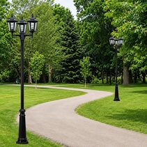 3 Light Classic Outdoor Post Lantern Black - DU83023-BL