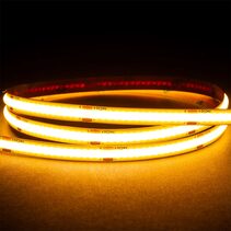 4.8W 24V DC 320 LED COB Dotless 1 Metre Strip Light / Warm White - HV9760-IP20-320-3K