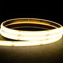 9.6W IP54 24V DC 4000K 320 LED COB Dotless 10 Metre LED Strip / Natural White - HV9761-IP54-320-4K-10M
