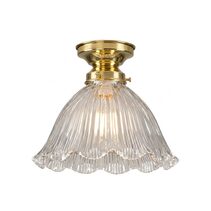 8044 Hallophane 9" Clear Batten Fix Polished Brass - LOI3090610A