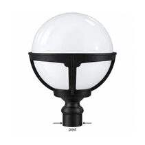 Baco 1 Light Post Light Black / Opal - BACO-PT-25