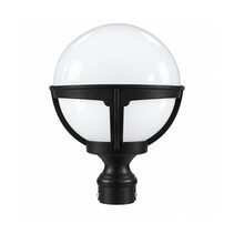Baco 1 Light Post Light Black / Opal - BACO-PT-25