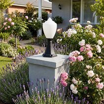 Newry Large Outdoor Pillar Mount Matt Black - LOI1001654
