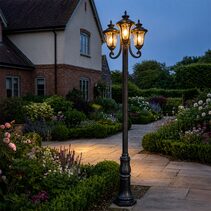 Waterford 3 Head Outdoor Garden Post Light Antique Black - LOI1001822A