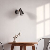 Interior Cone Iron Adjustable Shade Antique Brass Highlight Wall Light Matte Black - MECTO-W1