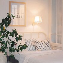 Interior Slanted Pleated Fabric Shade Wall Light White - PREGA-W2