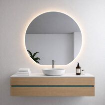 Lune 900 x 1000mm Crescent Shape LED Mirror - UMRR-LUNE-RC-IOOO