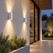 Cylo 2 x 9W CCT 240V LED Up / Down Wall Light Matt White - UOW-CYLO-WH-3CCT