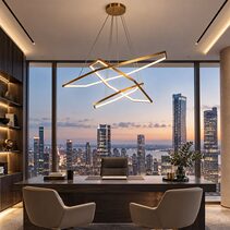 Cascade 3 Tier LED Pendant Satin Brass - UP-CASCADE-6+8+12-SB