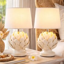 Tasha Artichoke Ceramic Table Lamp Set of 2 Natural - LL-14-0338N