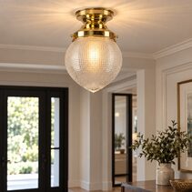 Teardrop Hallophane 6" Batten Fix Polished Brass - LOI3090447A