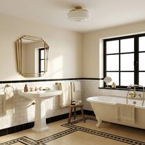 Elwood 12" Opal Gloss Batten Fix Polished Brass - LOI3090473A
