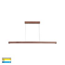 Madeira 20W CCT 240V LED 1200mm Pendant Walnut Timber - HV6018T-WALNUT