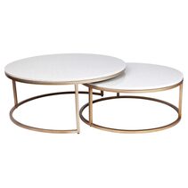 Chloe Stone Nesting Coffee Tables Antique Gold - 31730