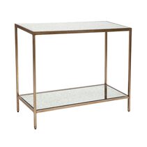 Cocktail Mirrored Console Table Small Antique Gold - 32216
