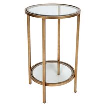 Cocktail Glass Petite Side Table Antique Gold - 32633