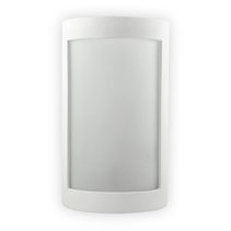 Belfiore Frosted Glass 240V E27 Raw Ceramic Wall Light - 11110