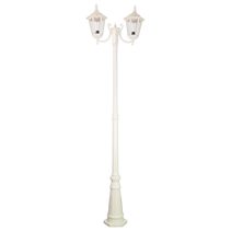 Chester Twin Head Curved Arm Tall Post Light Beige - 15050