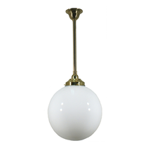 Single Rod Pendant Brass With 12" Sphere Opal Glass - 3000278