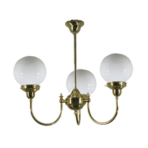 Luke 3 Light Pendant Brass With Sphere Opal Glass - 3000188