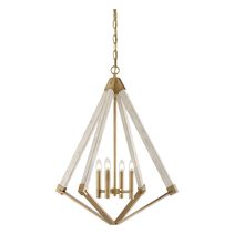 View Point 4 Light Pendant Chandelier Weathred Brass - QZ/VIEWPOINT/L