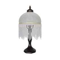 Victorian 8" Beaded Table Lamp White - TL-308/WT