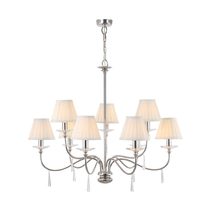 Finsbury Park 9 Light Chandelier With LS162 Shades Polished Nickel - FP9-POL-NICKEL + LS162