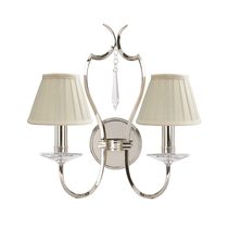 Pimlico 2 Light Wall Light With LS162 Shades Polished Nickel - PM2-PN + LS162