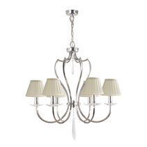 Pimlico 6 Light Chandelier With LS162 Shades Polished Nickel - PM6-PN + LS162