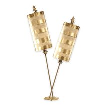 Nettle 2 Light Table Lamp Gold & Taupe - FB/NETTLELUX/G/TL