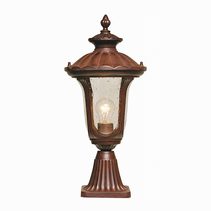 Chicago Small Pedestal Lantern Rusty Bronze Patina - CC3-S