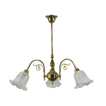 Victoriana 3 Light Brass Pendant With 5008 Frost Etched Glass - 3000320