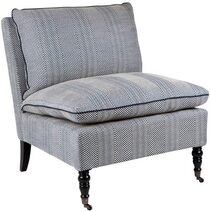 Candace Occasional Chair Chevron Blue Linen - 31024