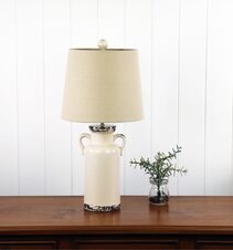 Whitby Ceramic Complete Table Lamp Ivory - OL98897