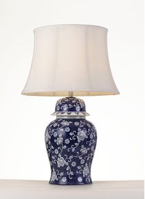Iris 1 Light Table Lamp Blue & White - IRIS TL-BLWH